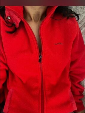 Lauren Ralph Lauren Red Fleece Zip Jacket